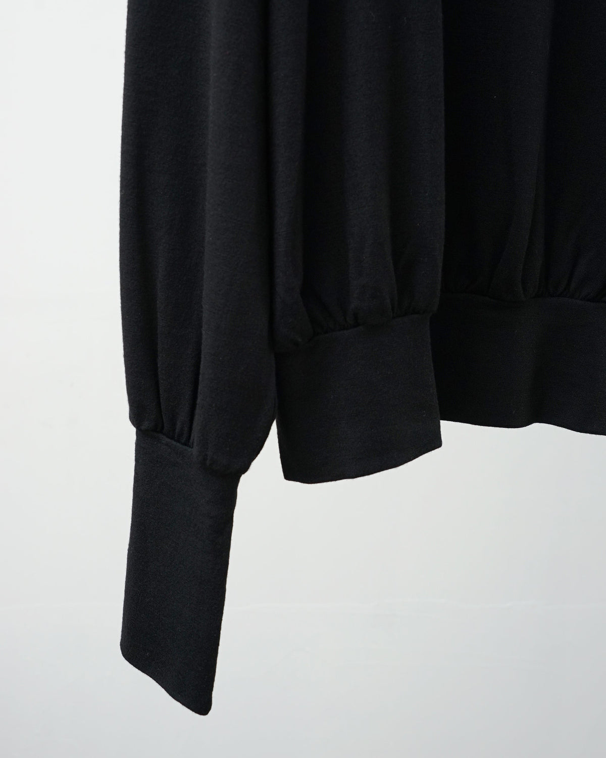 barbell object バーベルオブジェクト wool bo top ブラック ウールトップス 裾と袖口のリブ