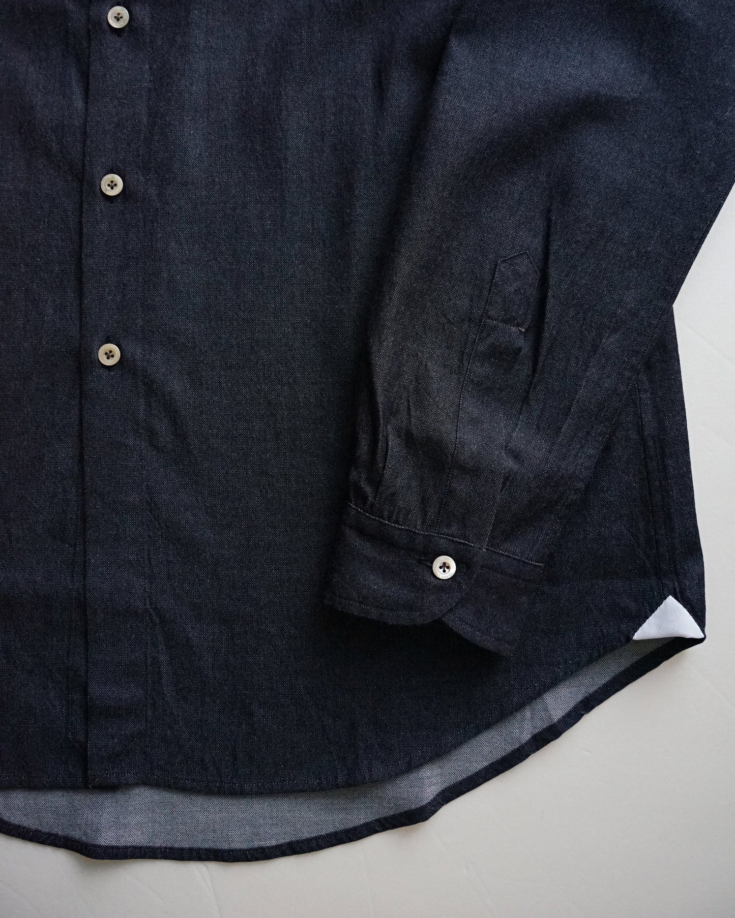 Aquellos Ojos Verdes Windsor wide collar shirt -Deep indigo ratine-