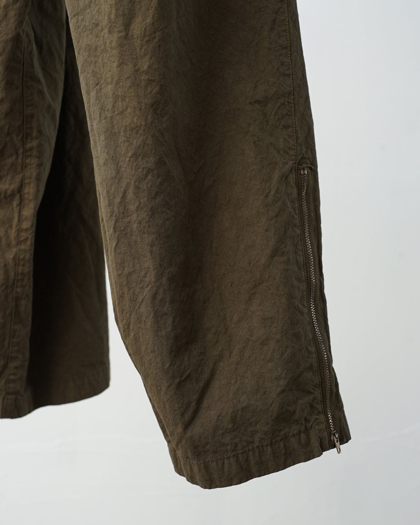 barbell object バーベルオブジェクト zipper pt ジッパーパンツ ミリタリーパンツ khaki 裾のジップ