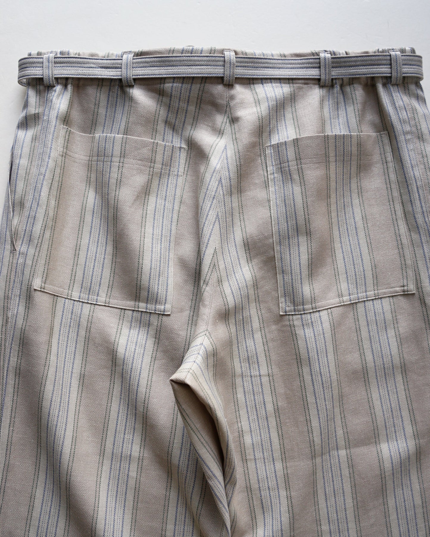 Cale LINEN WOOL SILK STRIPE EASY PANTS