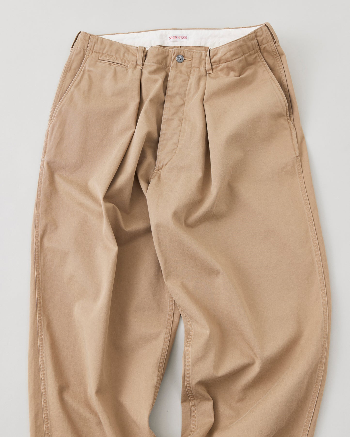 NICENESS DISTRESSED RESIZED CHINO TROUSERS ALBARN