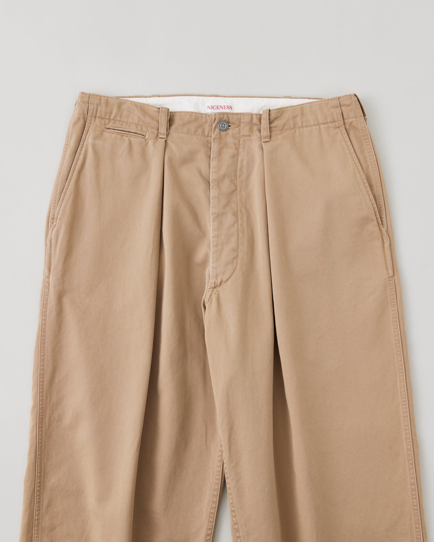 NICENESS DISTRESSED RESIZED CHINO TROUSERS ALBARN
