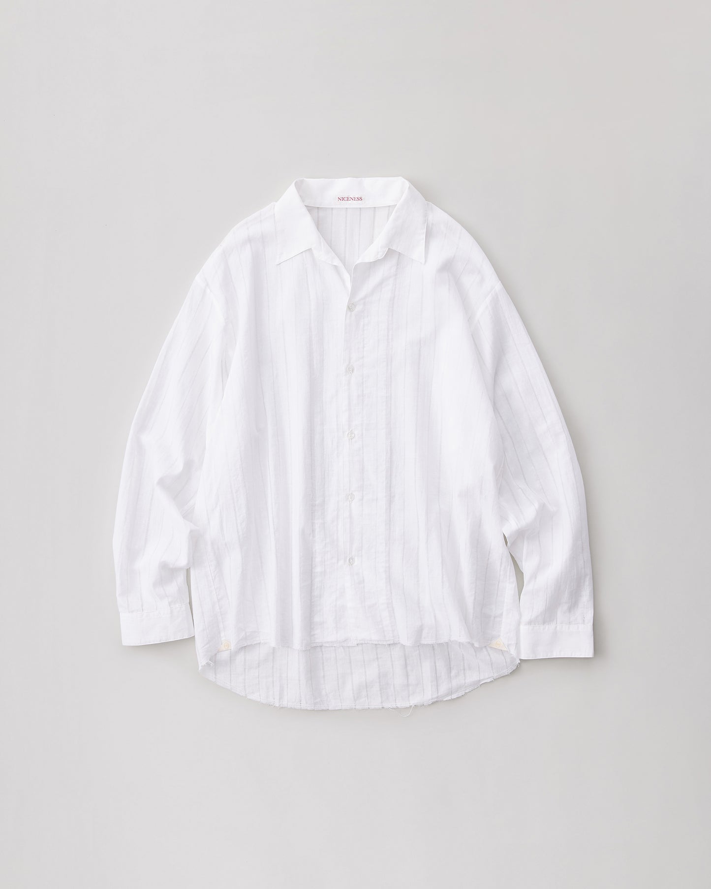 NICENESS OPEN COLLAR SHIRT - PULL STRIPE KHADI D.CASTELINO