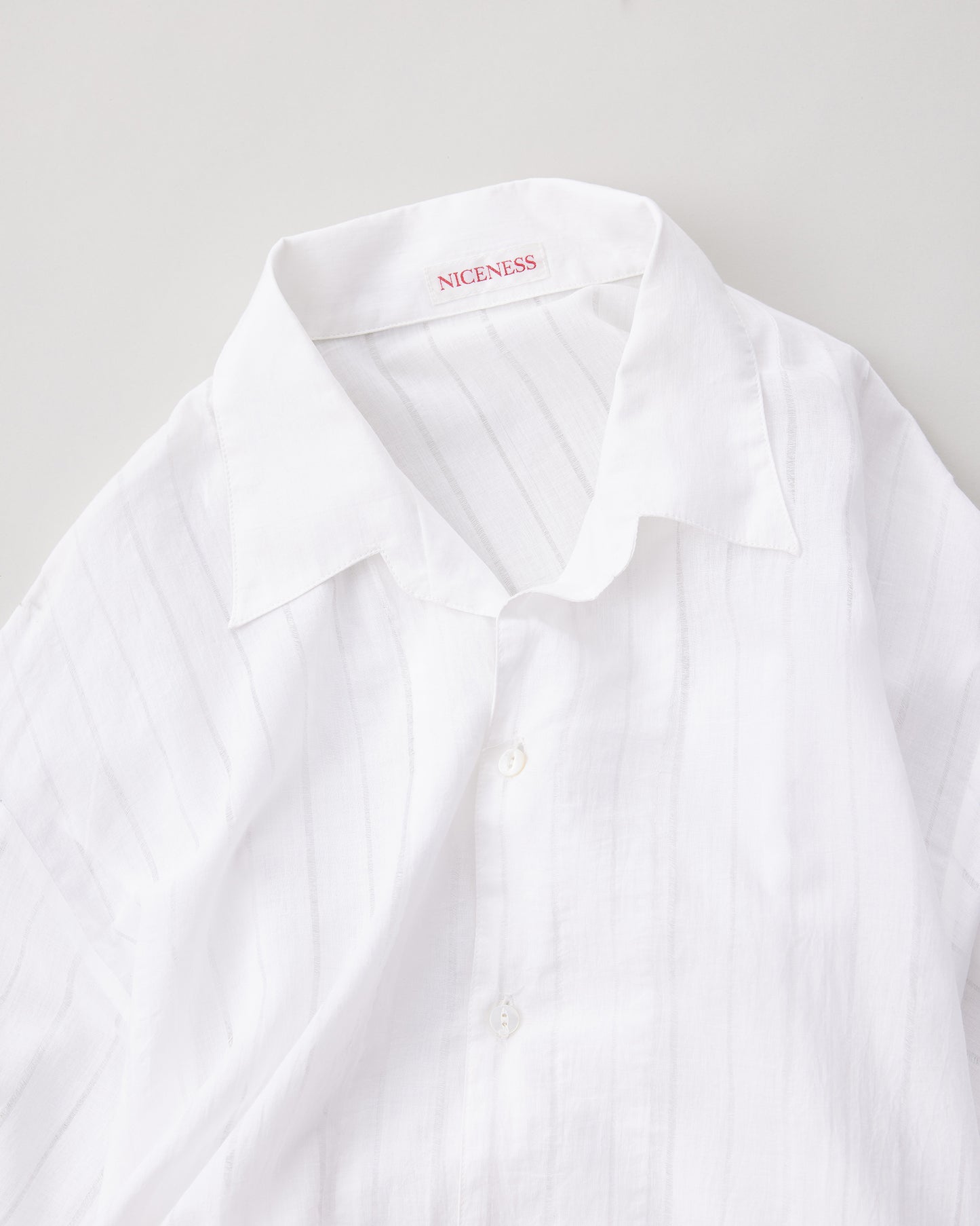 NICENESS OPEN COLLAR SHIRT - PULL STRIPE KHADI D.CASTELINO