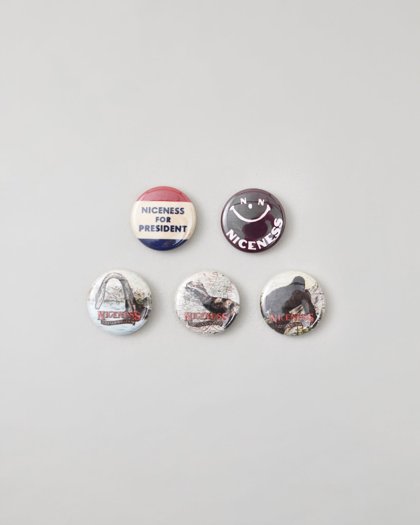 NICENESS SET OF 4 ALUMINUM BADGES BIRTHDAY