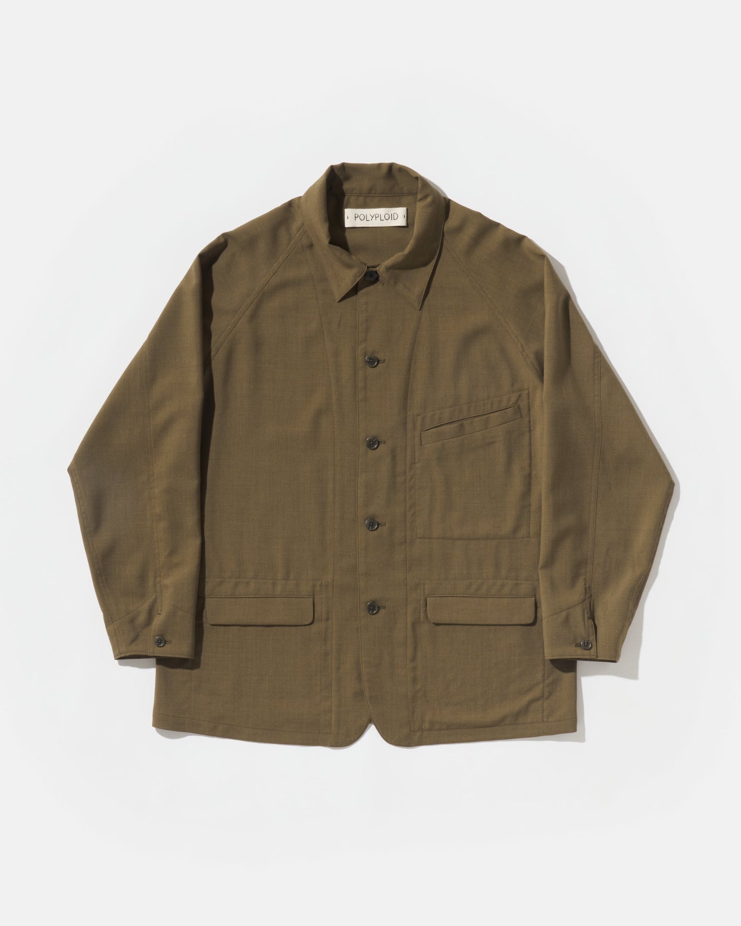 POLYPLOID　ポリプロイド　COVERALL JACKET　正面　ブラウン