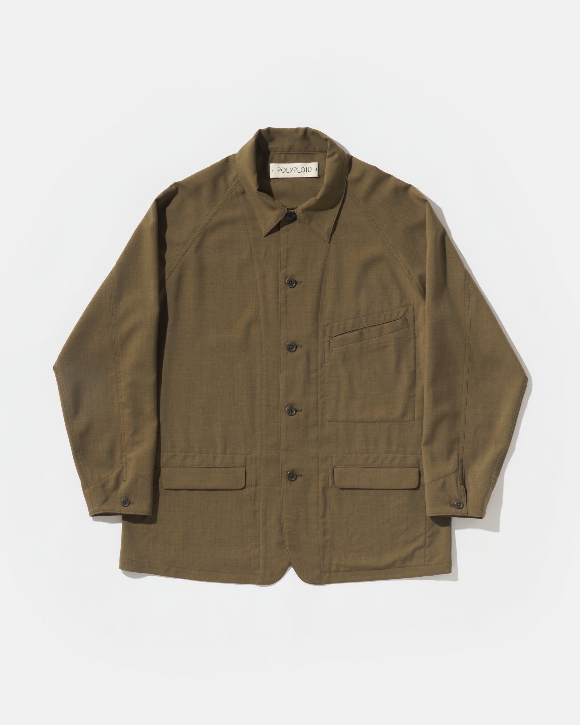 POLYPLOID　ポリプロイド　COVERALL JACKET　正面　ブラウン