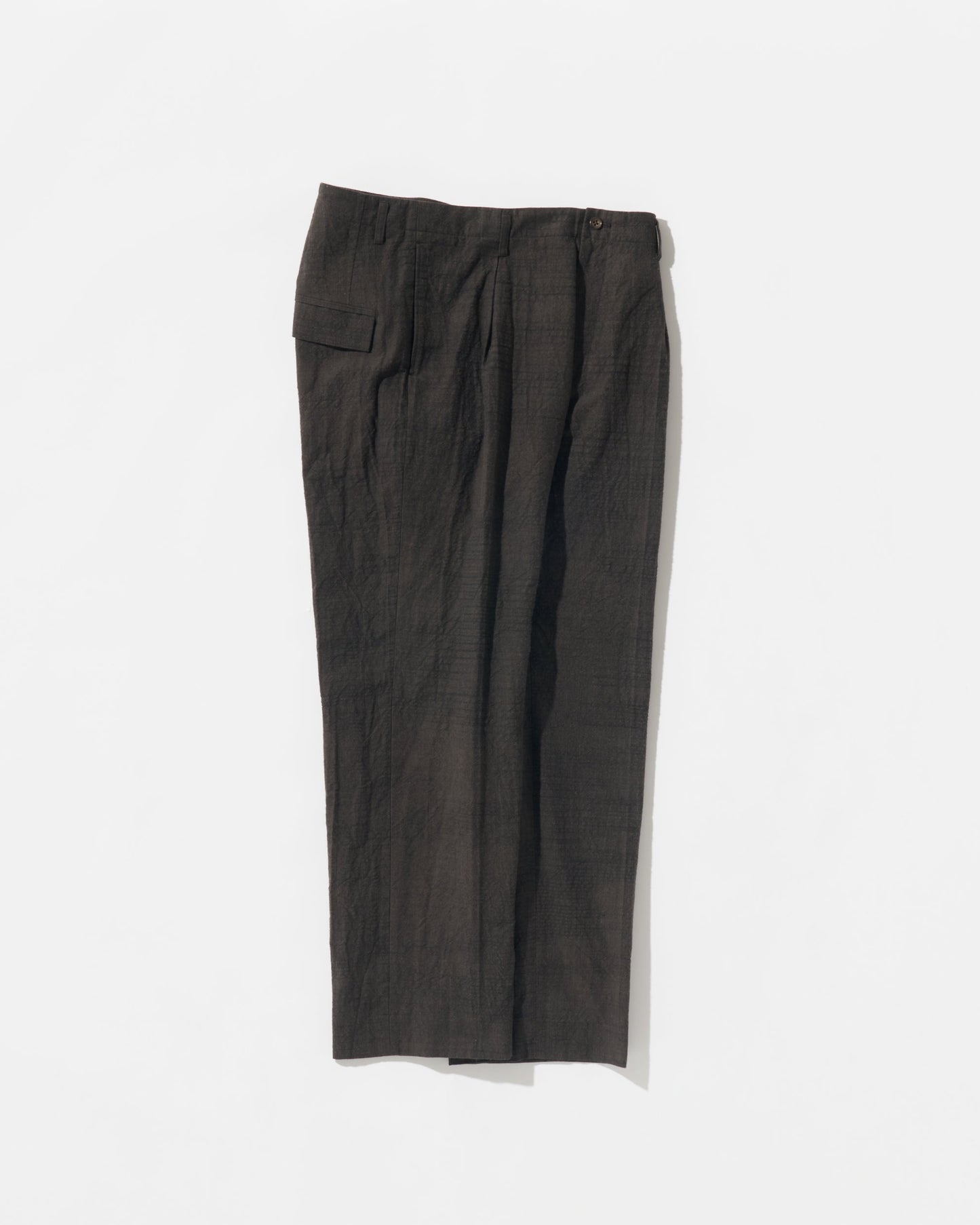 POLYPLOID ポリプロイド TUCK SUIT PANTS C ダークブラウン　サイド