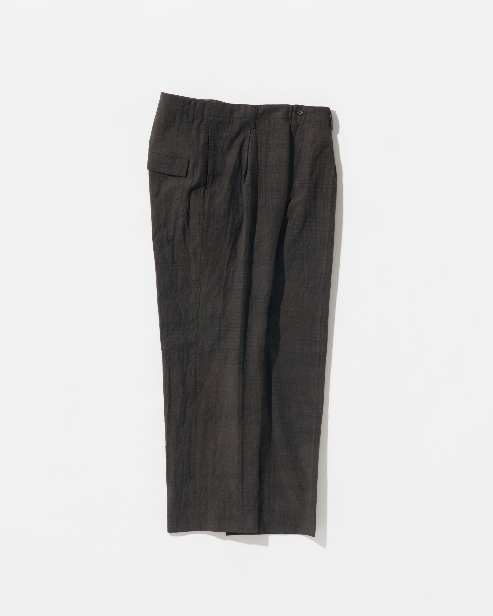 POLYPLOID ポリプロイド TUCK SUIT PANTS C ダークブラウン　サイド