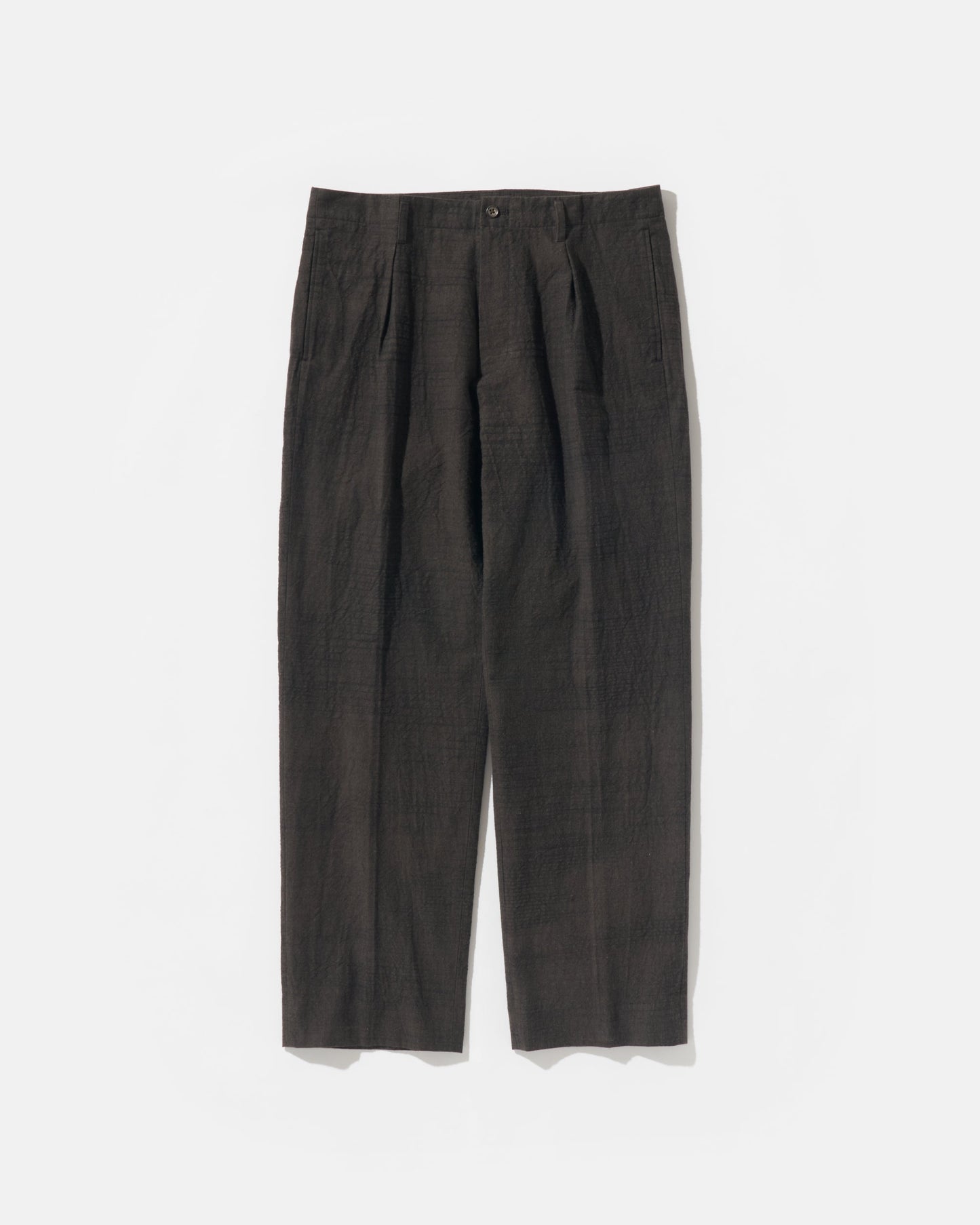 POLYPLOID ポリプロイド TUCK SUIT PANTS C ダークブラウン　正面