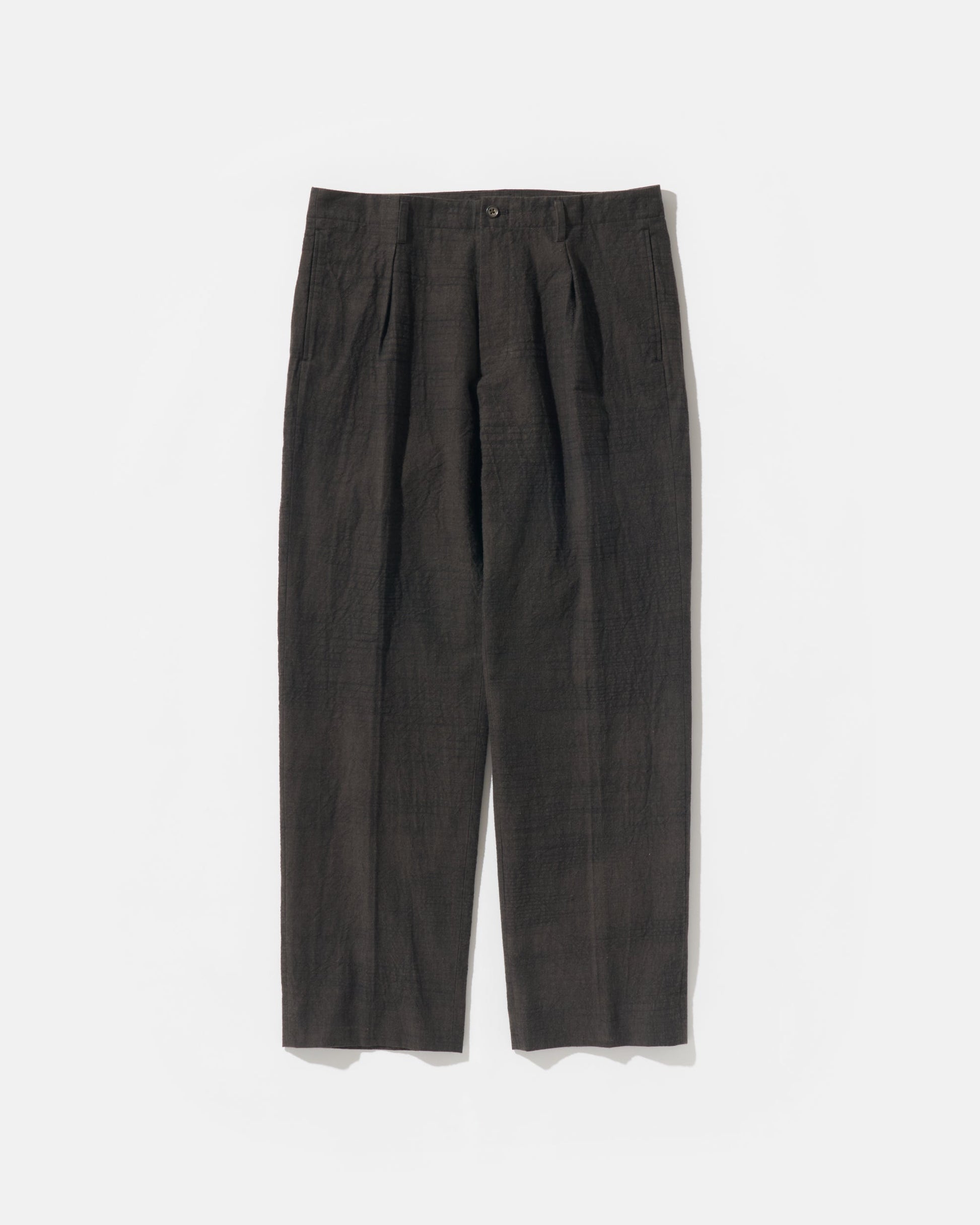 POLYPLOID ポリプロイド TUCK SUIT PANTS C ダークブラウン　正面