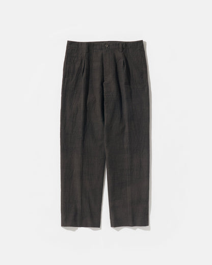POLYPLOID ポリプロイド TUCK SUIT PANTS C ダークブラウン　正面