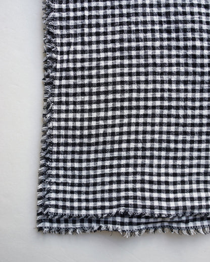 Cale　WATER TWIST LINEN GINGHAM CHECK SCARF