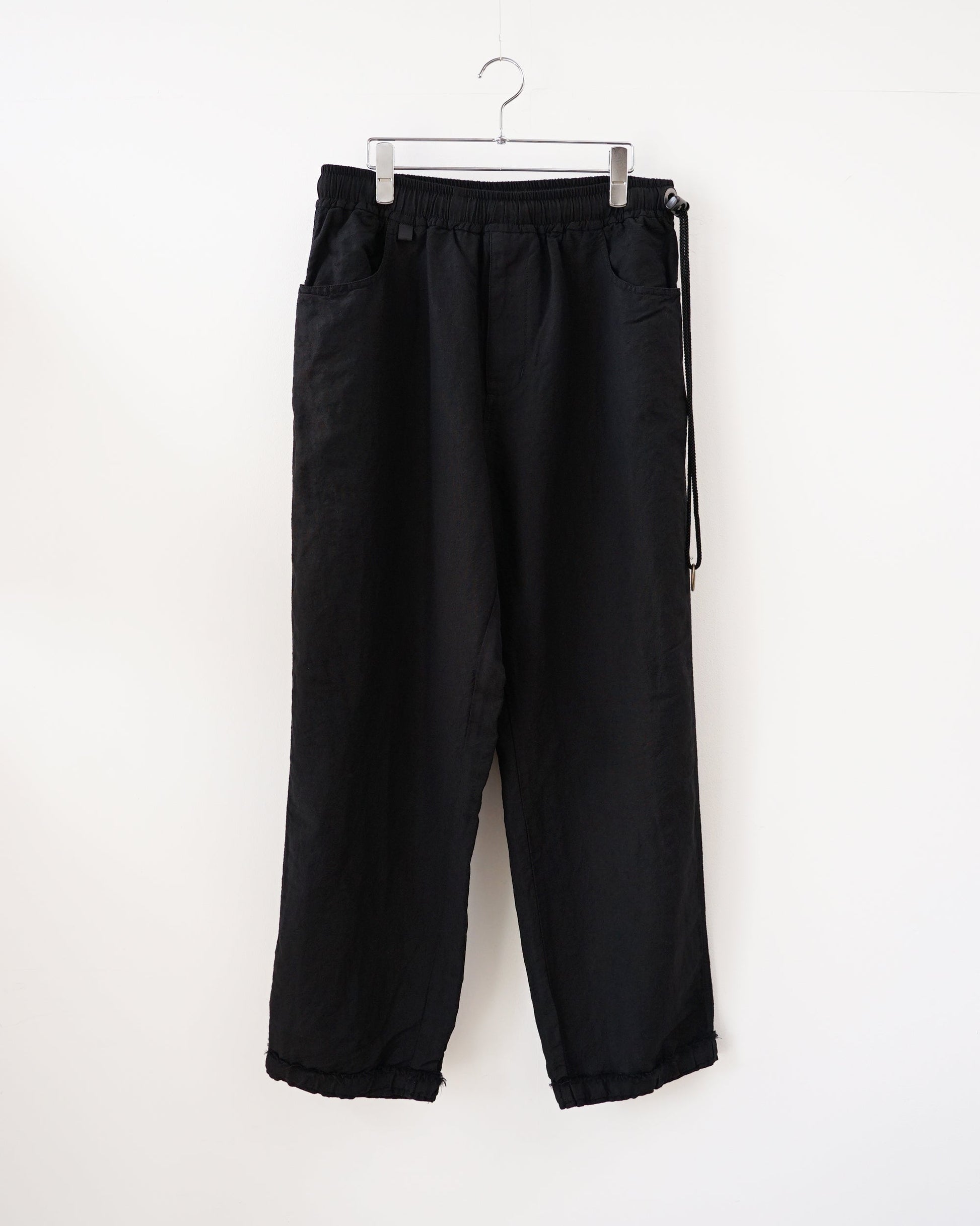 barbell object　バーベルオブジェクト　イージーパンツ　正面　ブラック　メンズ