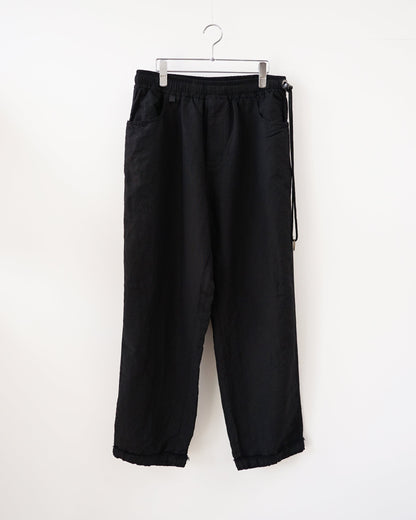 barbell object　バーベルオブジェクト　イージーパンツ　正面　ブラック　メンズ