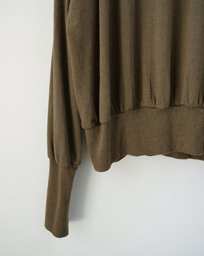 bo top　袖口　裾口　カーキ