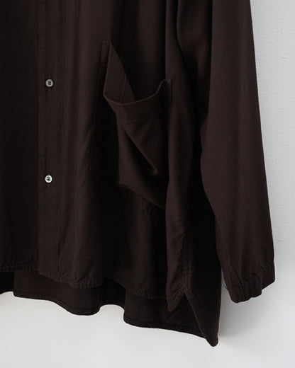 ルーズシャツ　ポケット　ブラウン