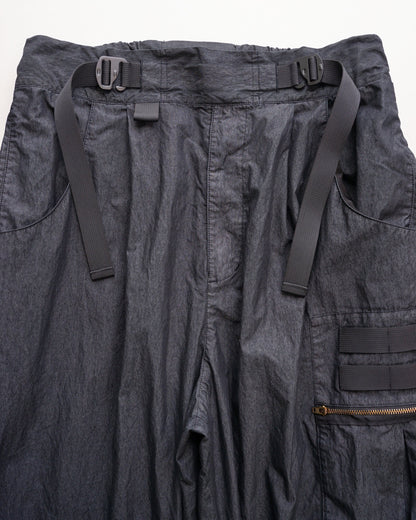 サルエルオーバーパンツ　ベルト部分  ブラック