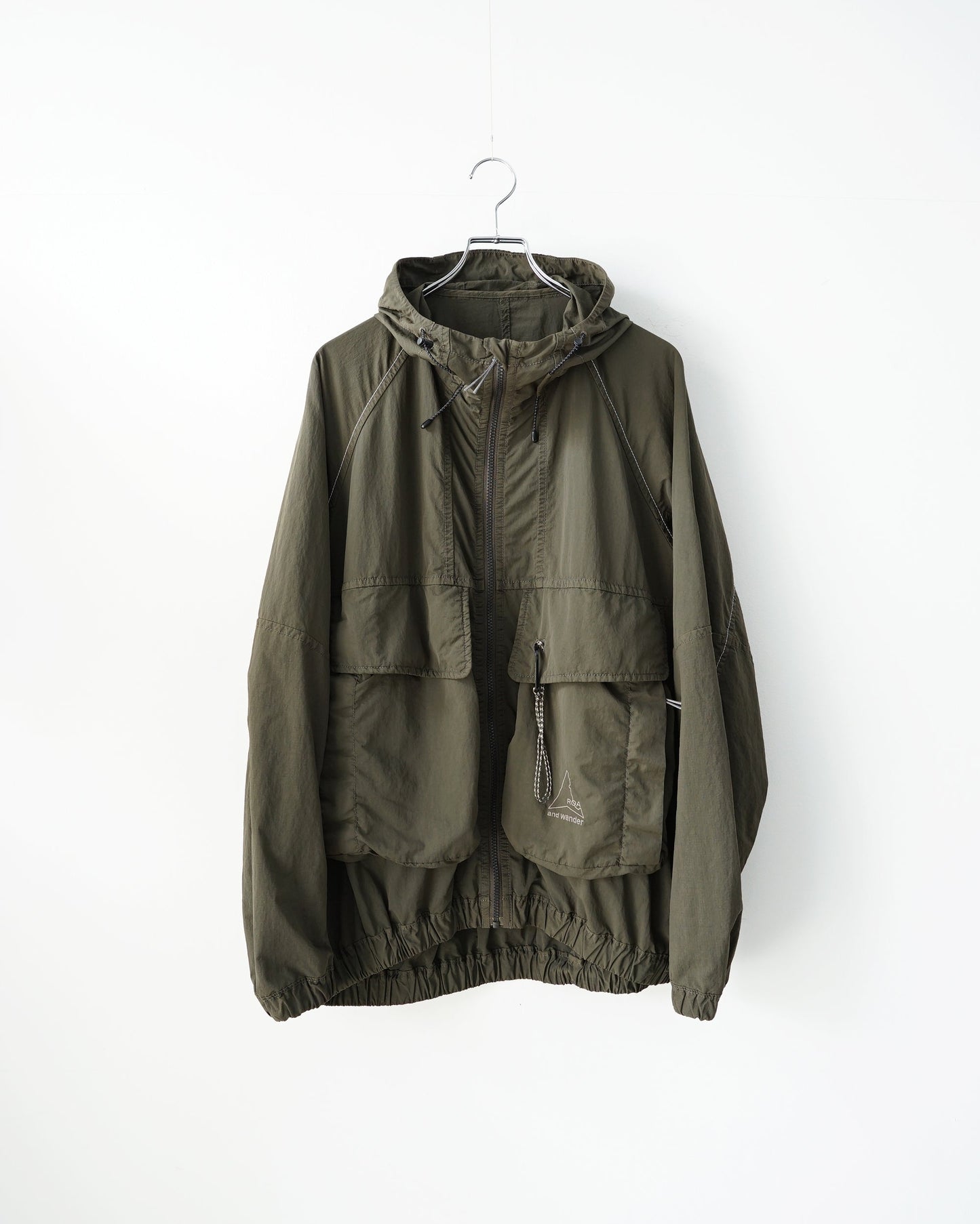 and wander　ROA x and wander garment dye nylon hooded jacket