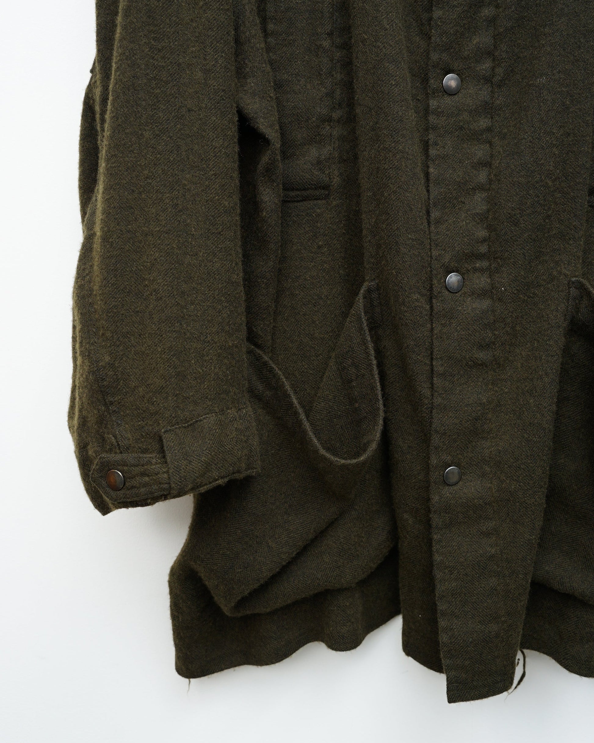 フラワーFLコート　moss  ポケット部分　ディテール