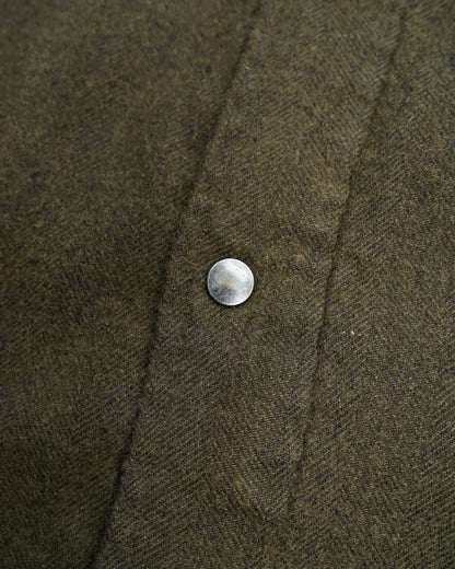 フラワーFLコート　moss  スナップボタン　ディテール