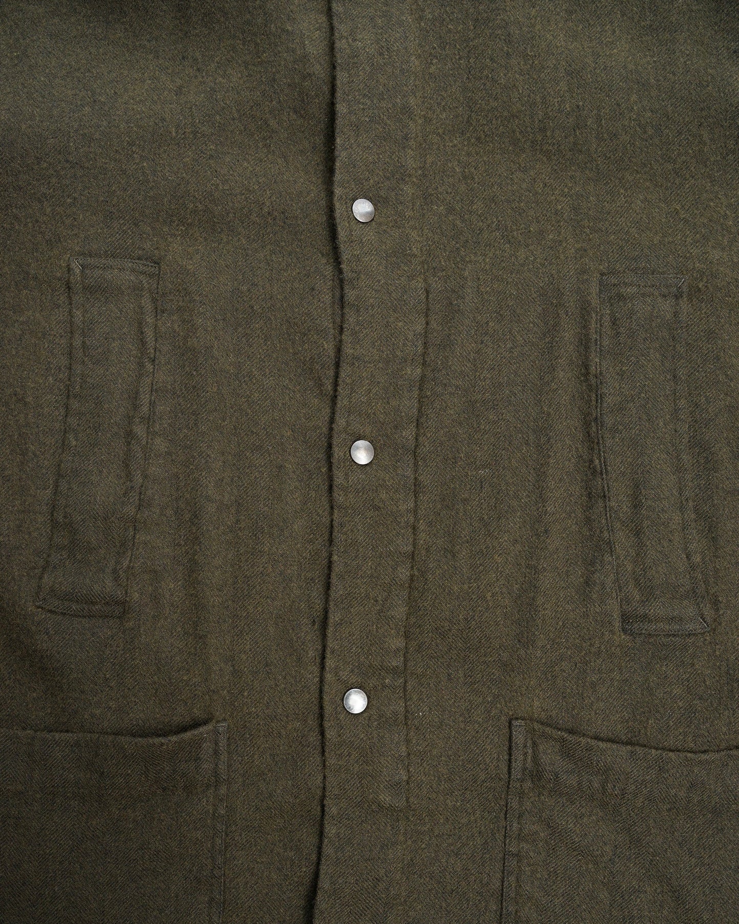 フラワーFLコート　moss  フロント部分　ディテール