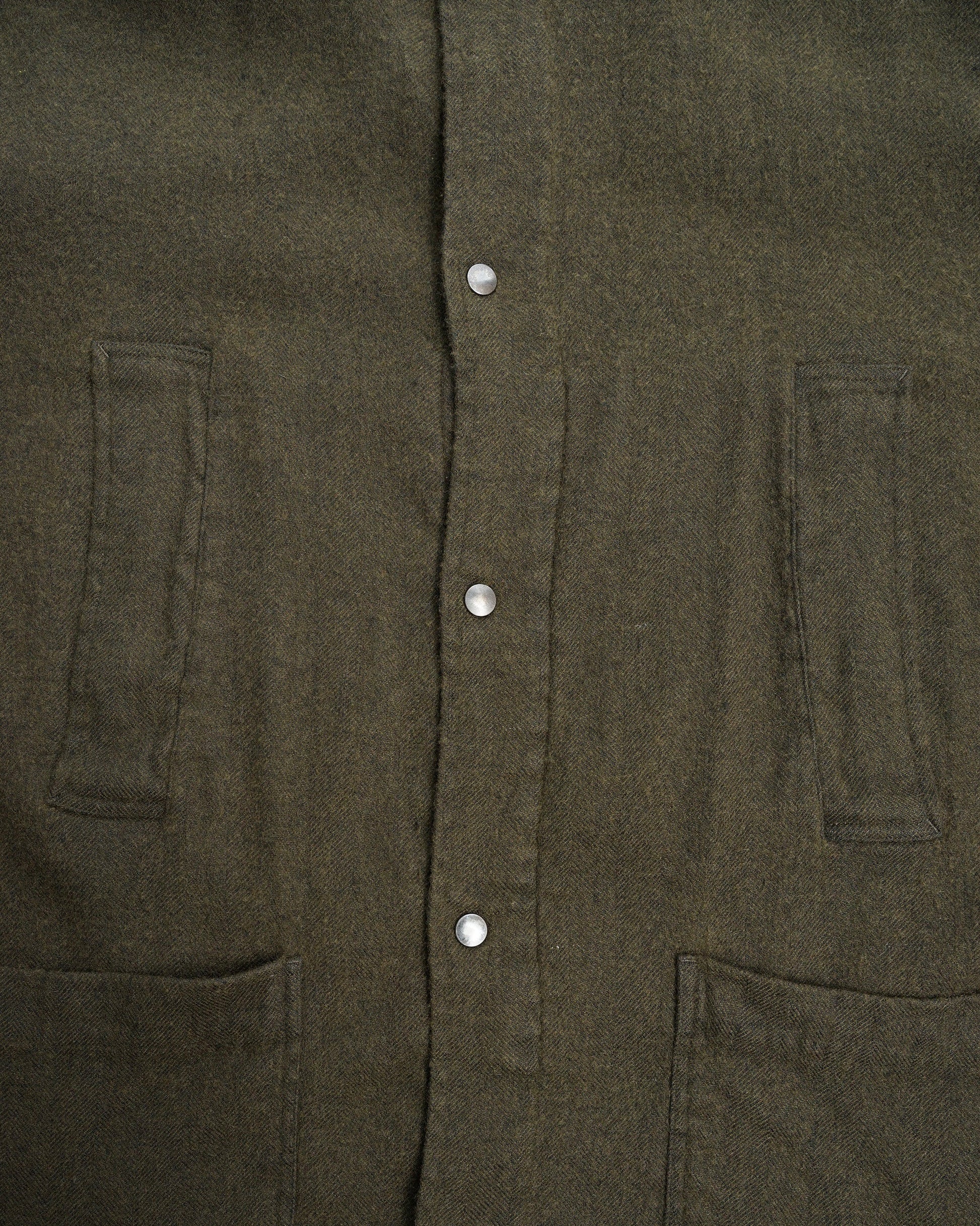 フラワーFLコート　moss  フロント部分　ディテール