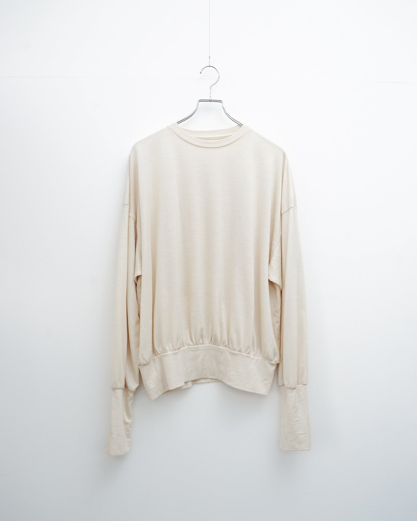barbell object　バーベルオブジェクト　sw bo top　ウールカットソー  ecru 正面