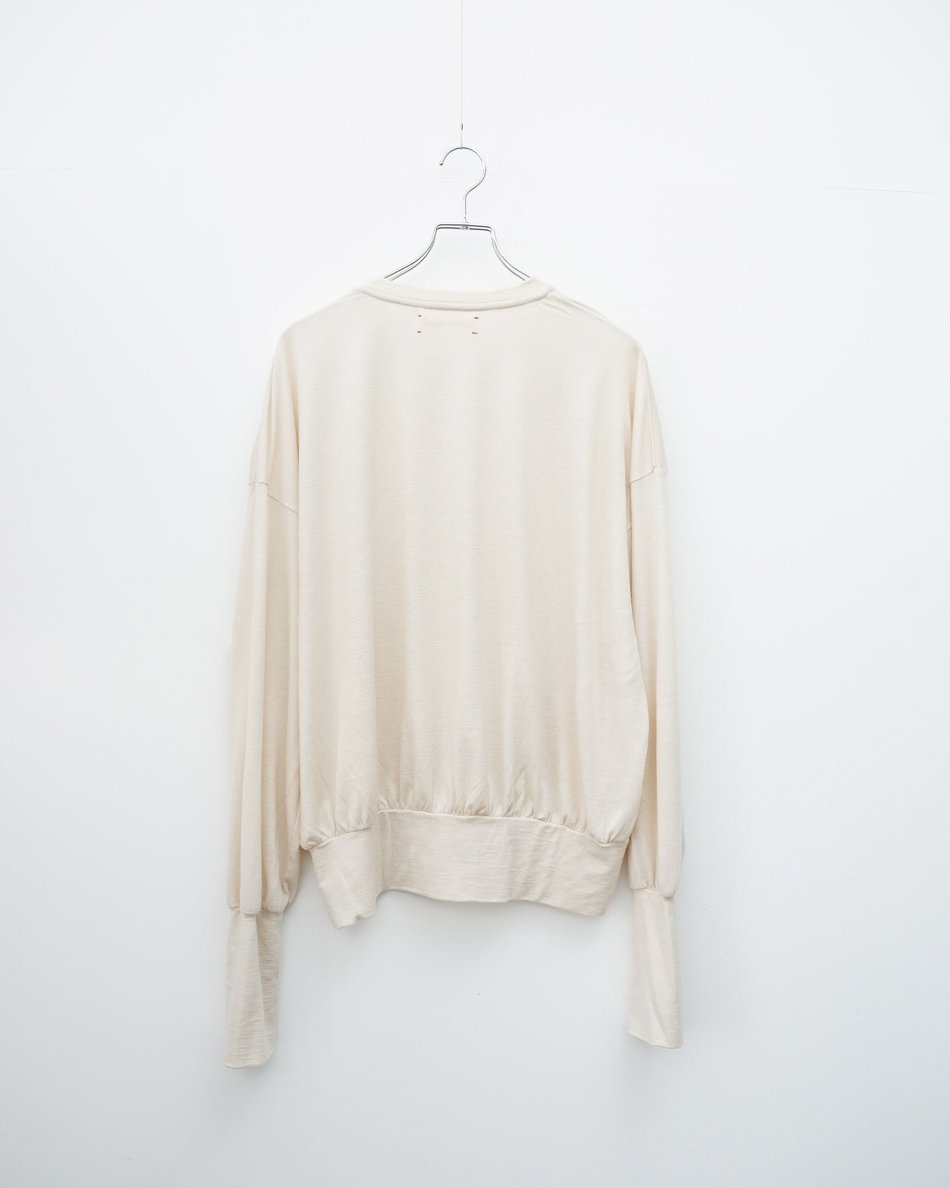 barbell object　バーベルオブジェクト　sw bo top　ウールカットソー 　背面　ecru