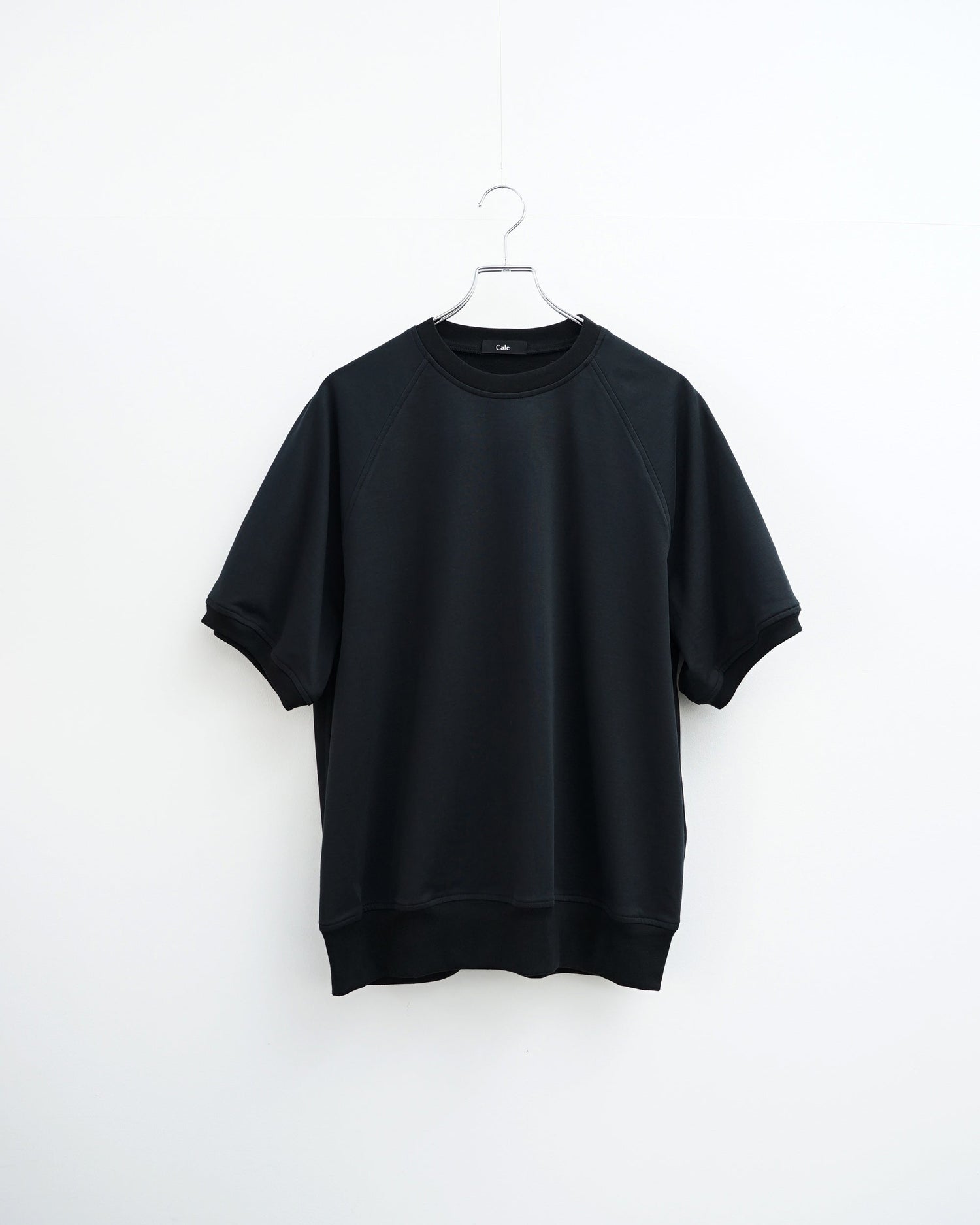 Cale カル　36G GAUGE FLEECE S/S SWEAT　正面　ブラック