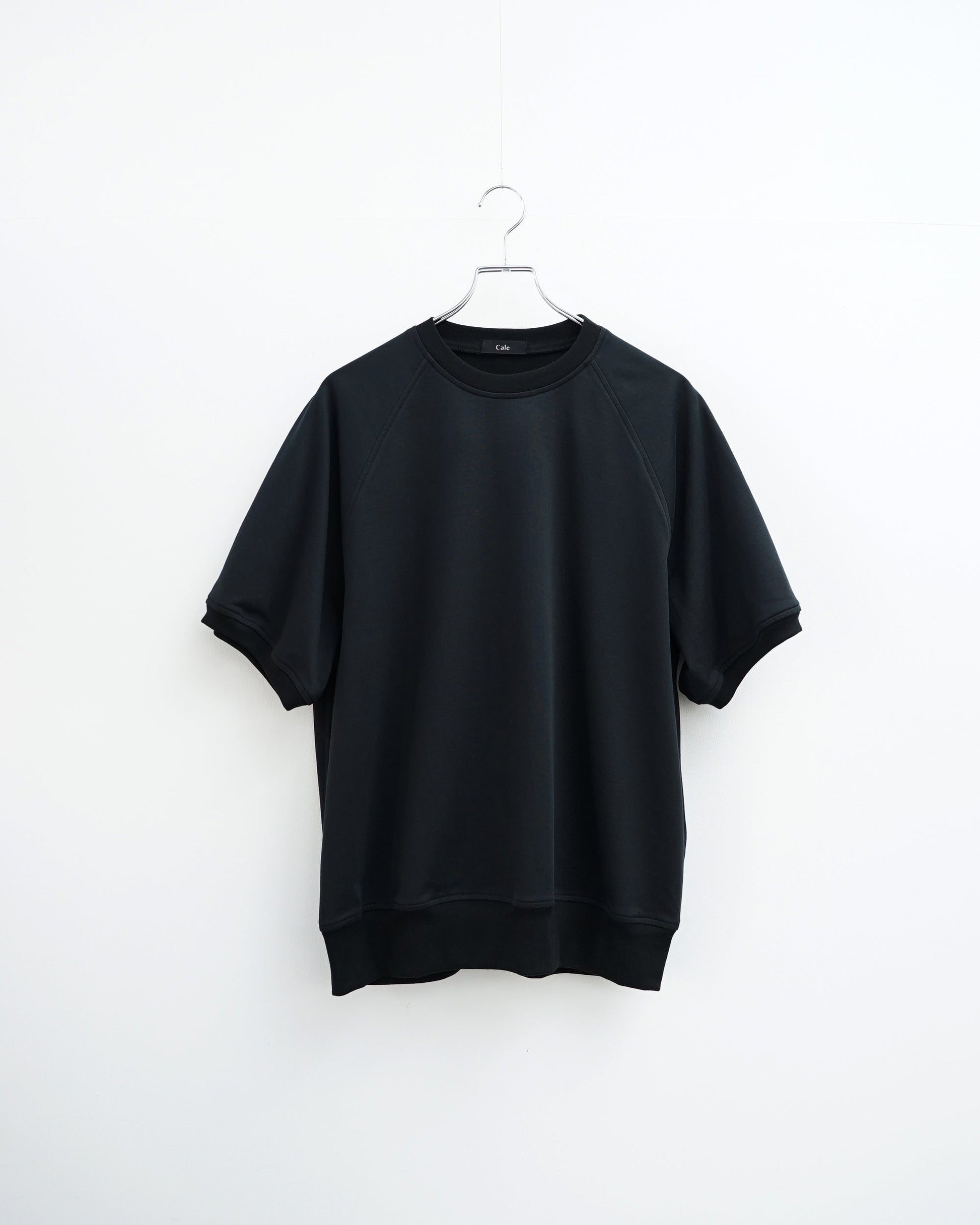 Cale カル　36G GAUGE FLEECE S/S SWEAT　正面　ブラック
