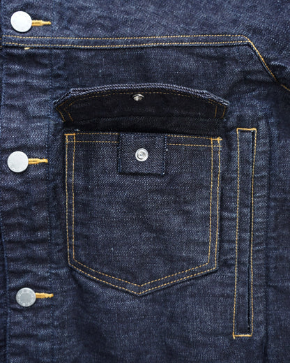 正面のポケット　デニム