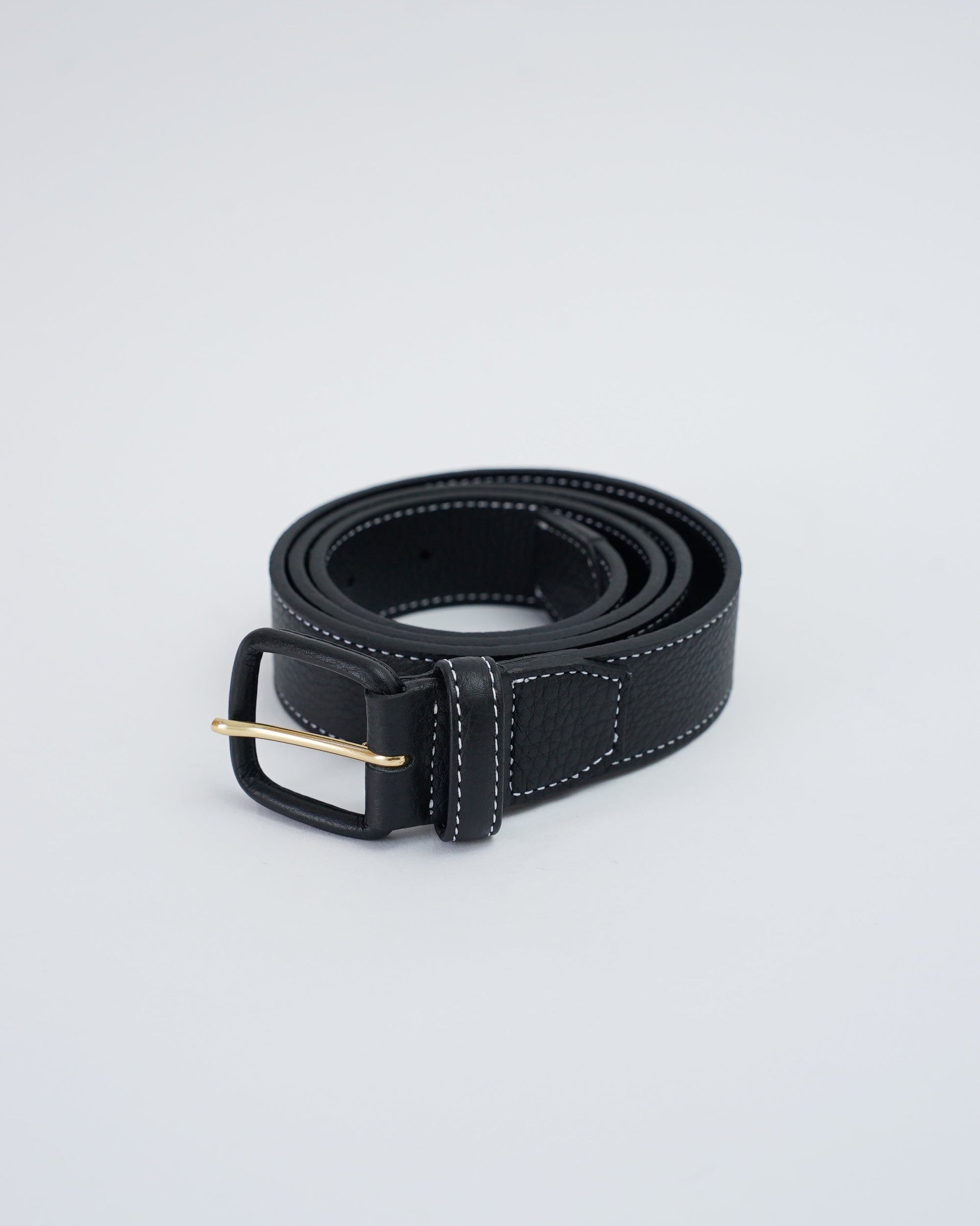 Cale カル　COVERD BUCKLE BELT 　全体　ブラック