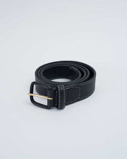 Cale カル　COVERD BUCKLE BELT 　全体　ブラック