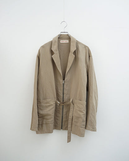 barbell object　バーベルオブジェクト　belted jkt ベルテッドジャケット　beige　正面
