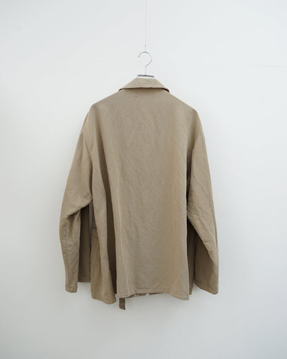 barbell object　バーベルオブジェクト　belted jkt ベルテッドジャケット　beige　背面