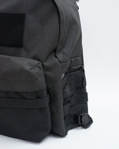 bagjack 　 O -　  daypack m 　バッグジャック　デイバッグ　レイチョウルイラボ　ブラック　フロント　サイド　モールテープ