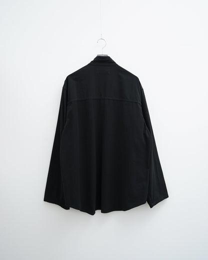 barbell object 　バーベルオブジェクト　twill po　プルオーバーシャツ　スタンドカラー　kahki  背面