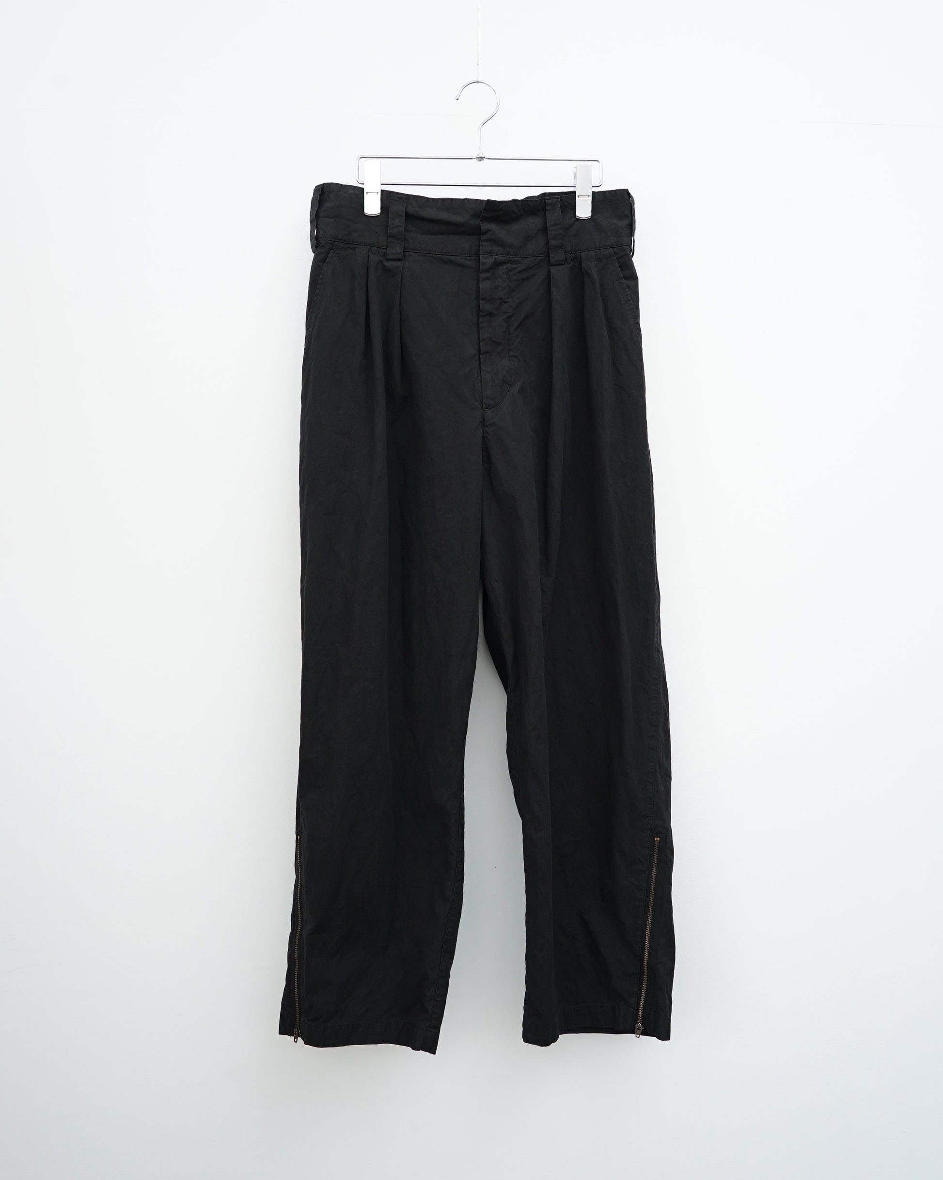 barbell object　バーベルオブジェクト　zipper pt　ジッパーパンツ　ミリタリーパンツ　正面　black