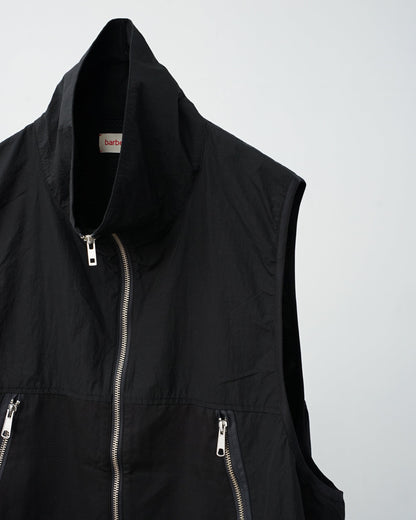 barbell object　バーベルオブジェクト　un vest　ベスト　正面　襟の部分　black