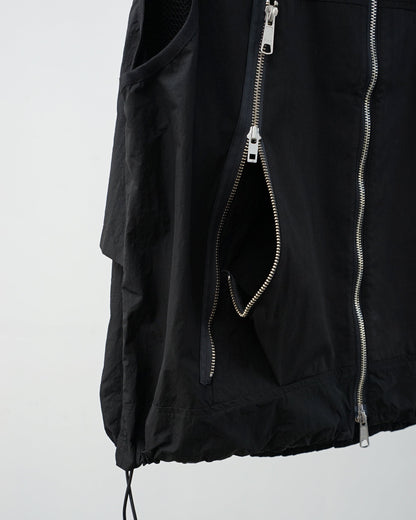 barbell object　バーベルオブジェクト　un vest　ベスト　ポケット　ファスナーを開けた状態　black