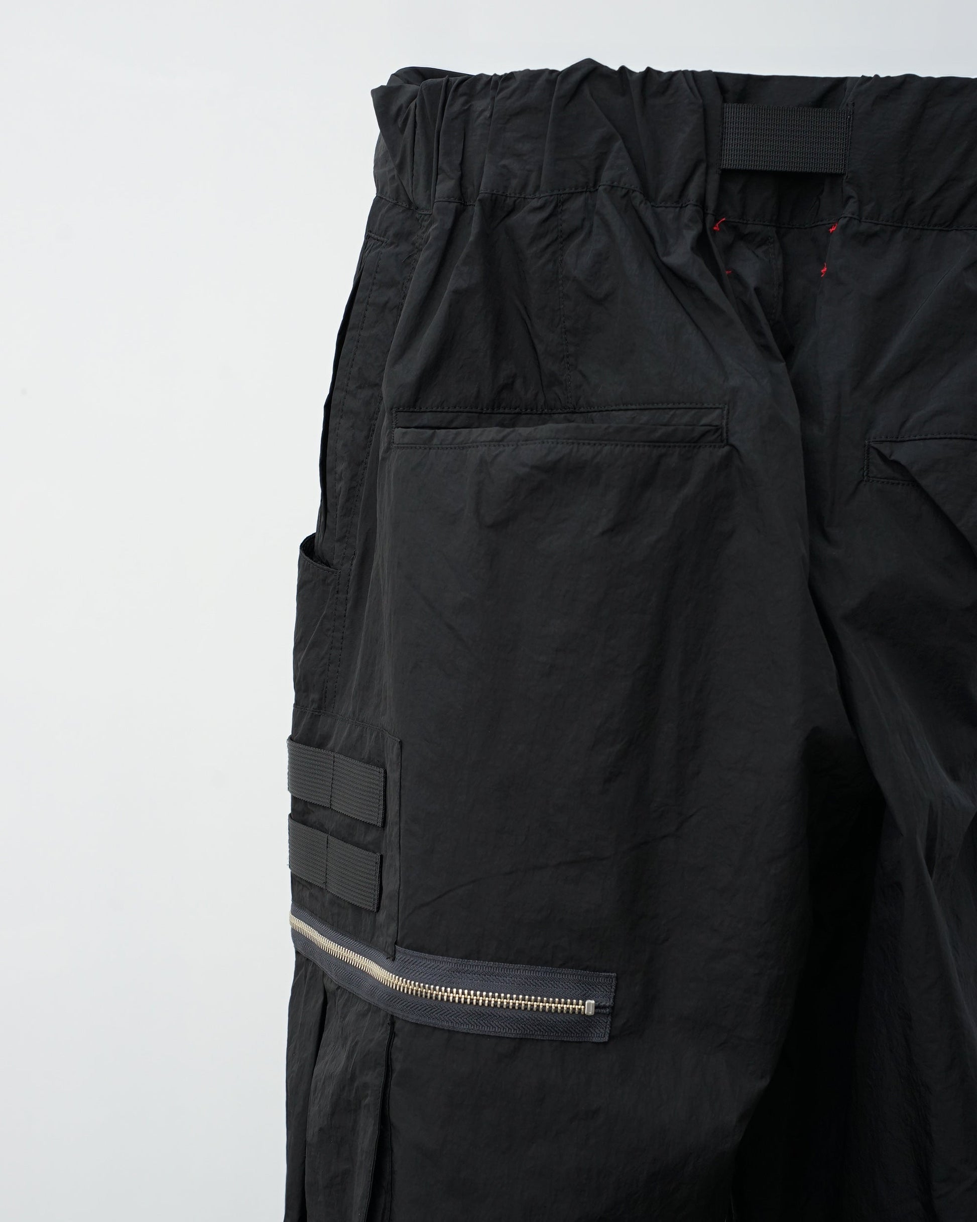 barbell object  バーベルオブジェクト　un sl pt　サルエルパンツ　ミリタリーパンツ　black ポケット　ジップ部分