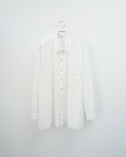 Cale カル KHADI COTTON GARMENT DYED SHIRT カディコットン　シャツ　ホワイト　正面