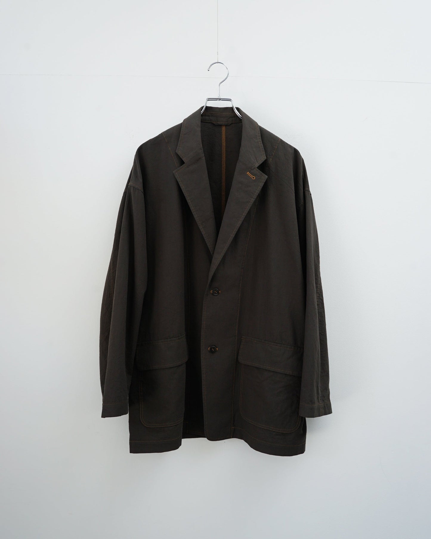 Cale カル　KHADI COTTON GARMENT DYED JACKET　カディコットン　テーラードジャケット　スミクロ　正面