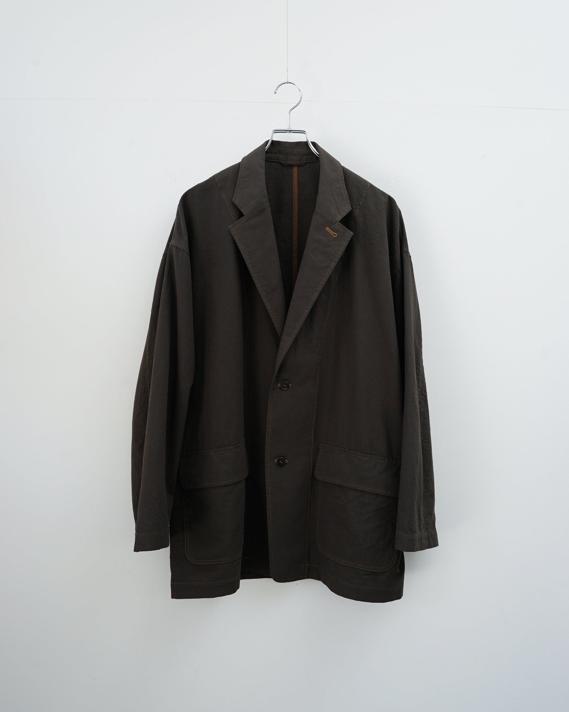 Cale カル　KHADI COTTON GARMENT DYED JACKET　カディコットン　テーラードジャケット　スミクロ　正面