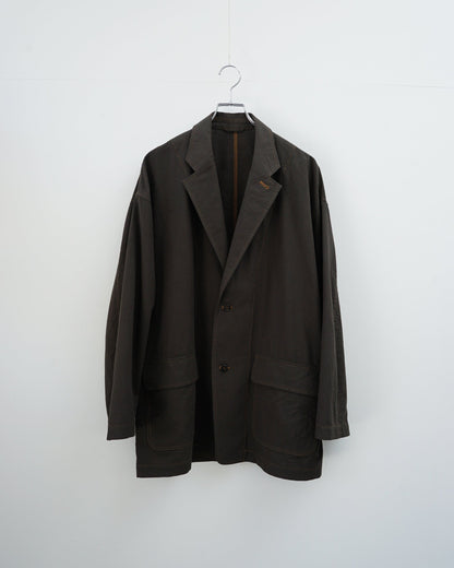 Cale カル　KHADI COTTON GARMENT DYED JACKET　カディコットン　テーラードジャケット　スミクロ　正面