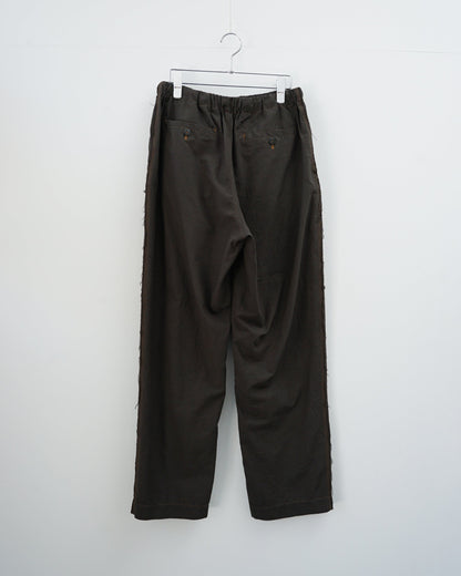 Cale　カル　KHADI COTTON GARMENT DYED EASY PANTS　カディコットン　パンツ　スミクロ　背面
