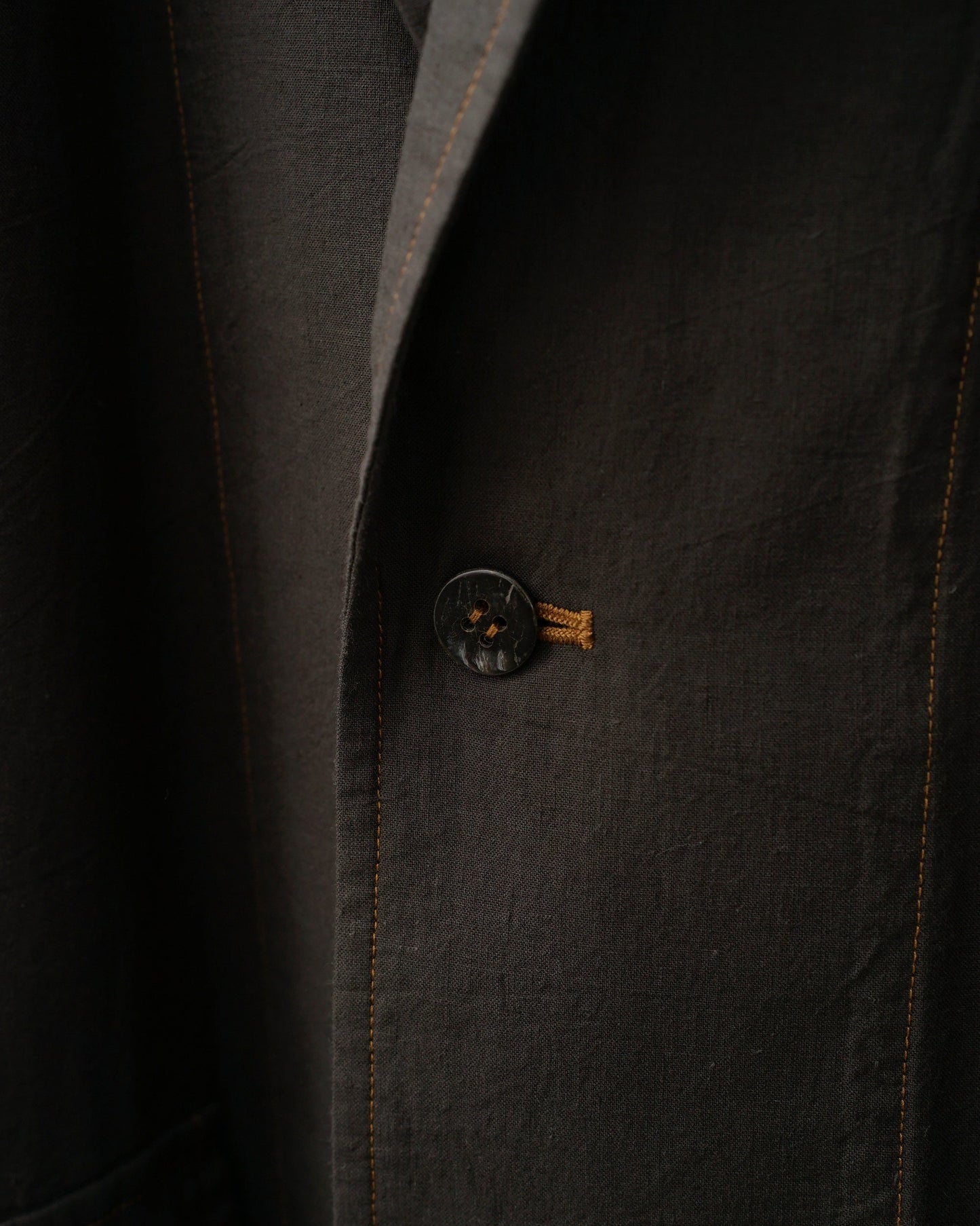 Cale カル　KHADI COTTON GARMENT DYED JACKET　カディコットン　テーラードジャケット　スミクロ　ボタン