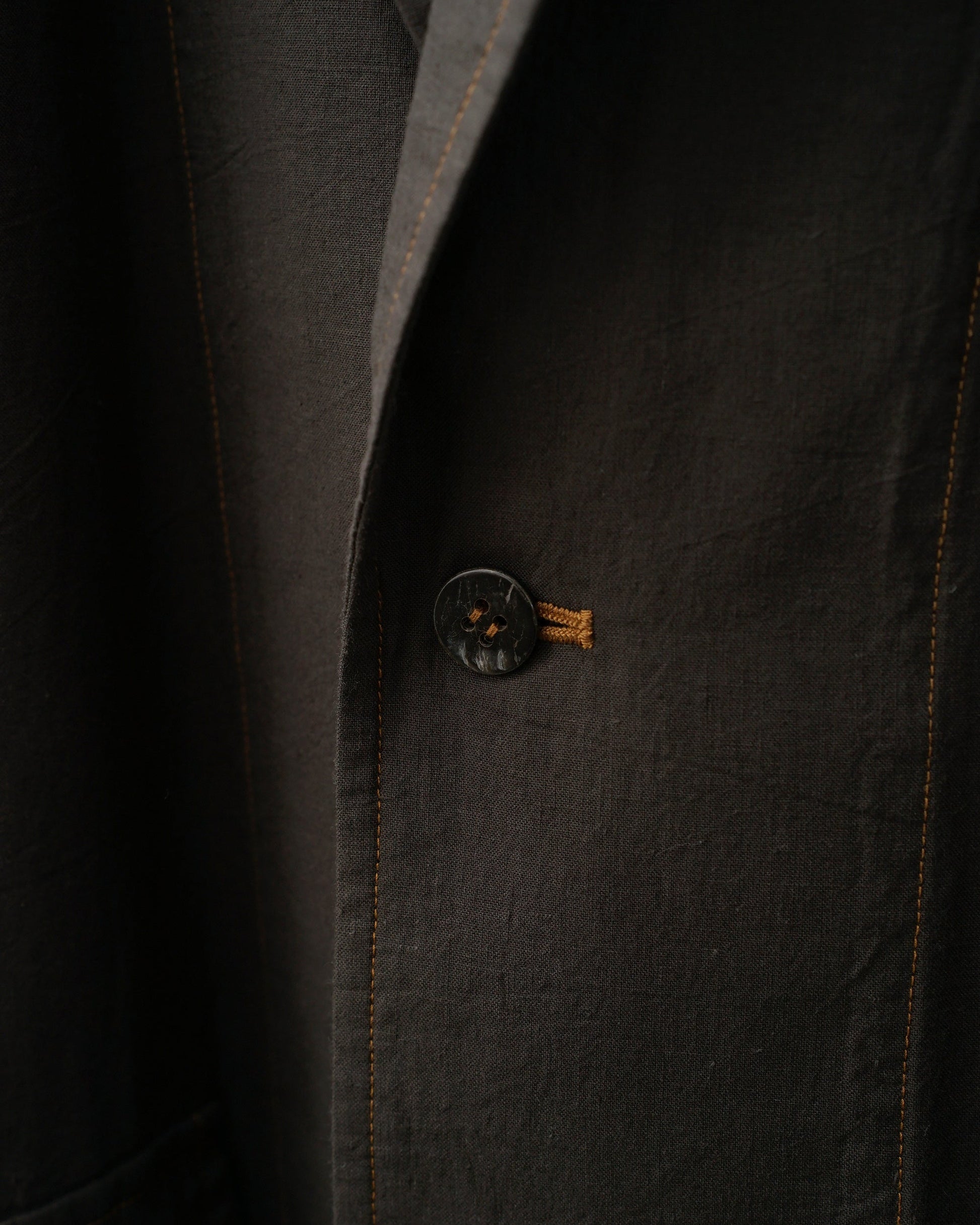 Cale カル　KHADI COTTON GARMENT DYED JACKET　カディコットン　テーラードジャケット　スミクロ　ボタン