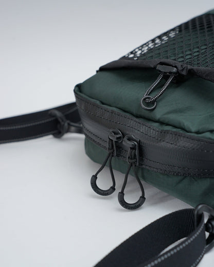 and wander　アンドワンダー　ECOPAK sholder pouch　ショルダーポーチ　バック　ダークグリーン　ファスナーパーツ　コード